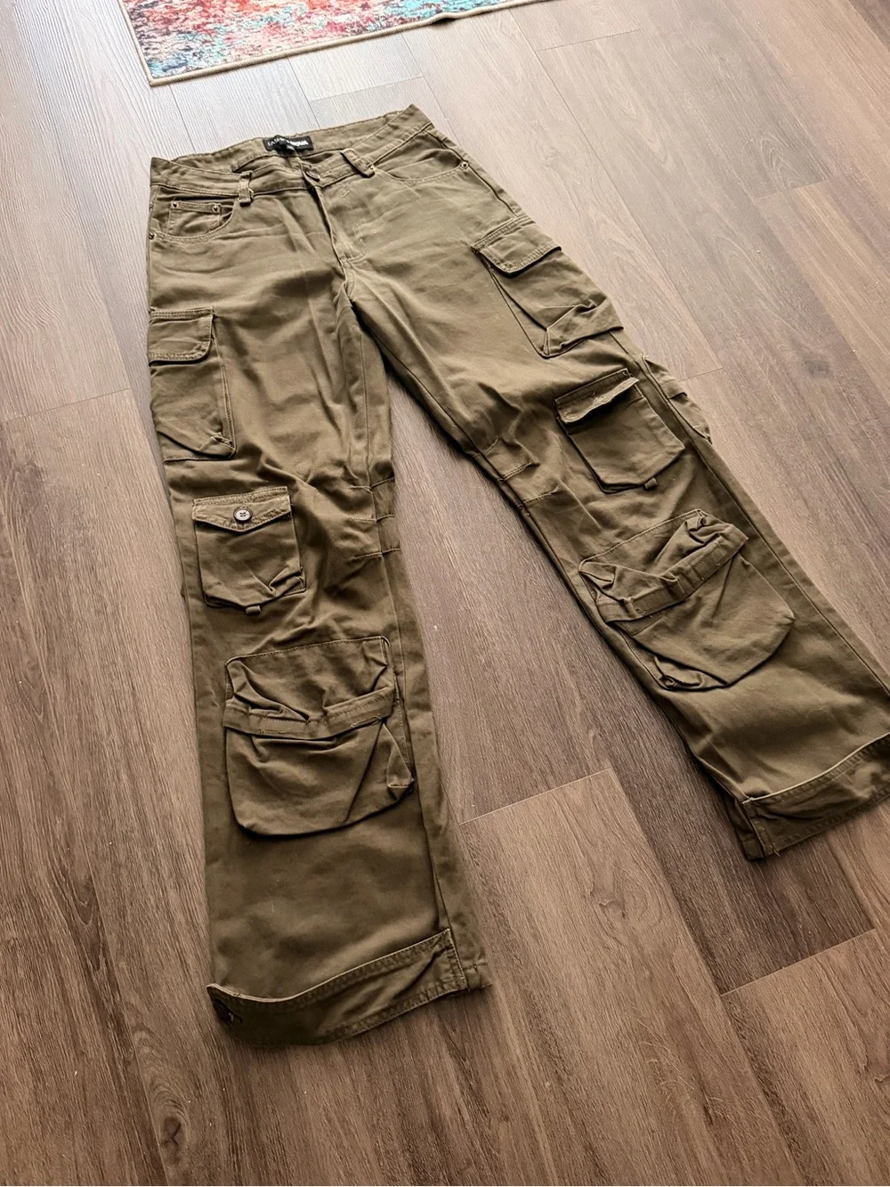Olive Green Cargo Pants for Men - Multi-Pocket Utility Style